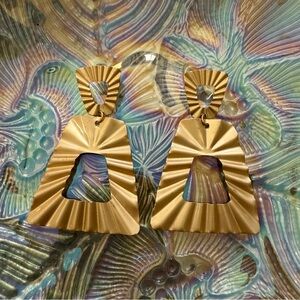 Gold Geometric Statement Earrings